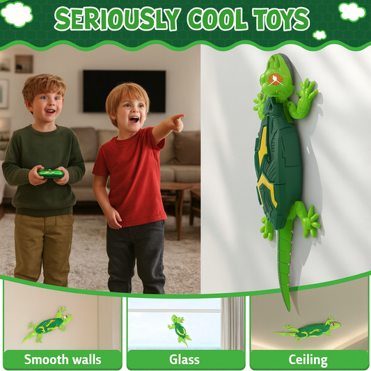 Remote-Control Wall-Climbing Gecko/Cockroach/Spider — Fun Kids Toy, Prank Toy & Cool Gadget with LED Eyes, Dual Modes for Floor & Wall Driving — Halloween/Christmas/Birthday Gift (for Boys, Girls & Teens Ages 3+).