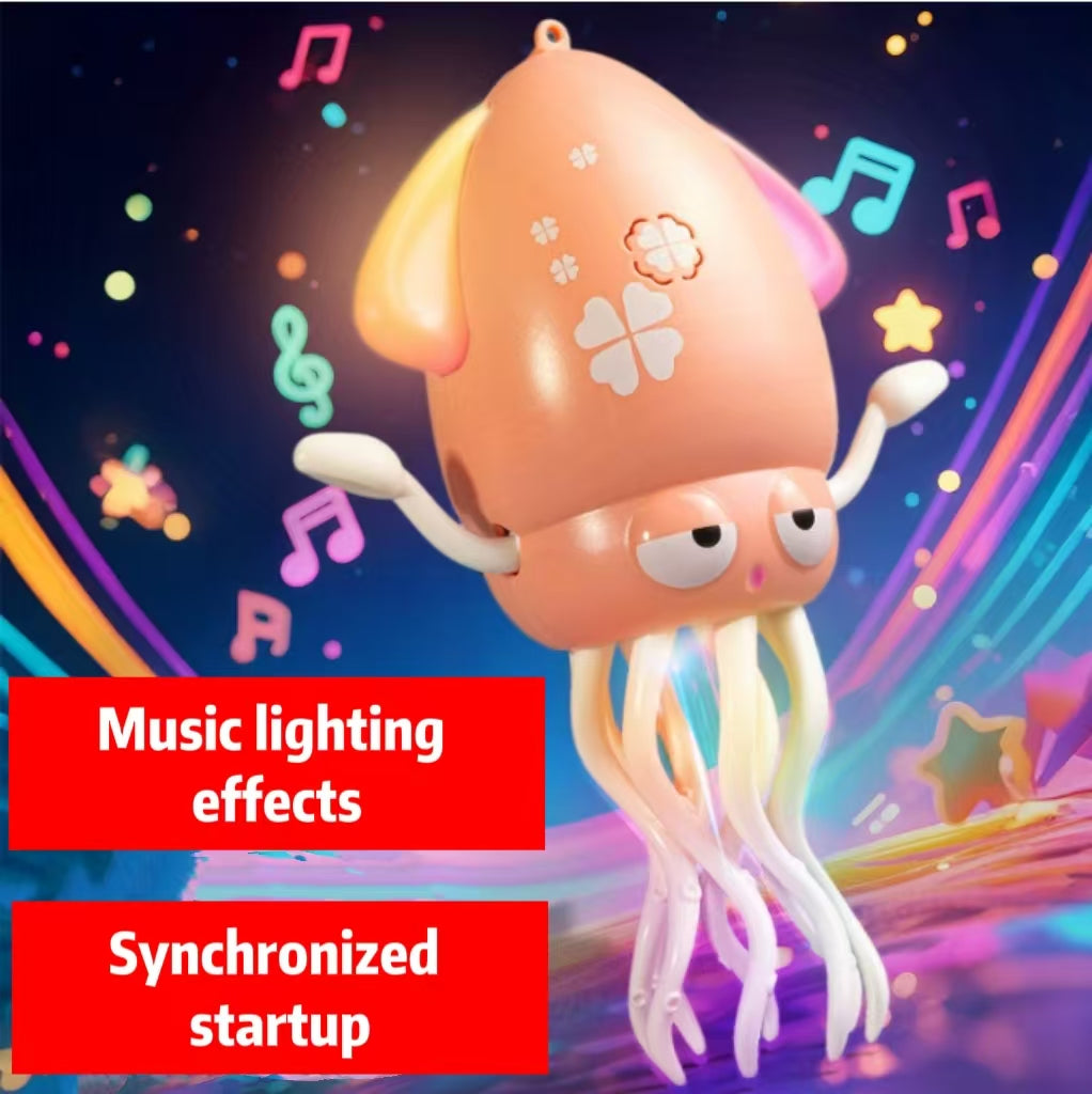 Dancing Squid Baby Toy, Electric Crawling Octopus Tummy Time Toy, Rechargeable Magic Dancing Music Squid Baby Toys for 3 4 5 6 Year Old Kids Boy Girl Birthday Gifts Christmas Stocking Stuffers