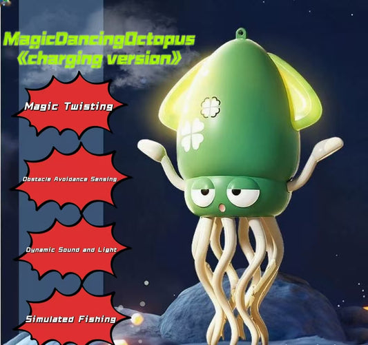 Dancing Squid Baby Toy, Electric Crawling Octopus Tummy Time Toy, Rechargeable Magic Dancing Music Squid Baby Toys for 3 4 5 6 Year Old Kids Boy Girl Birthday Gifts Christmas Stocking Stuffers