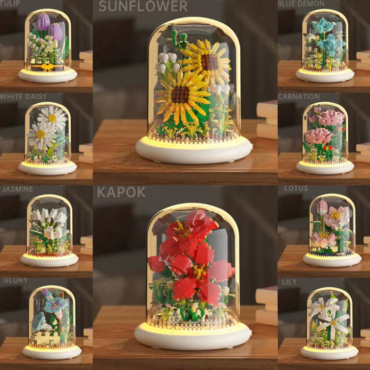  Flower Bouquet Building Set Flowers Botanical Collection for Home Decor