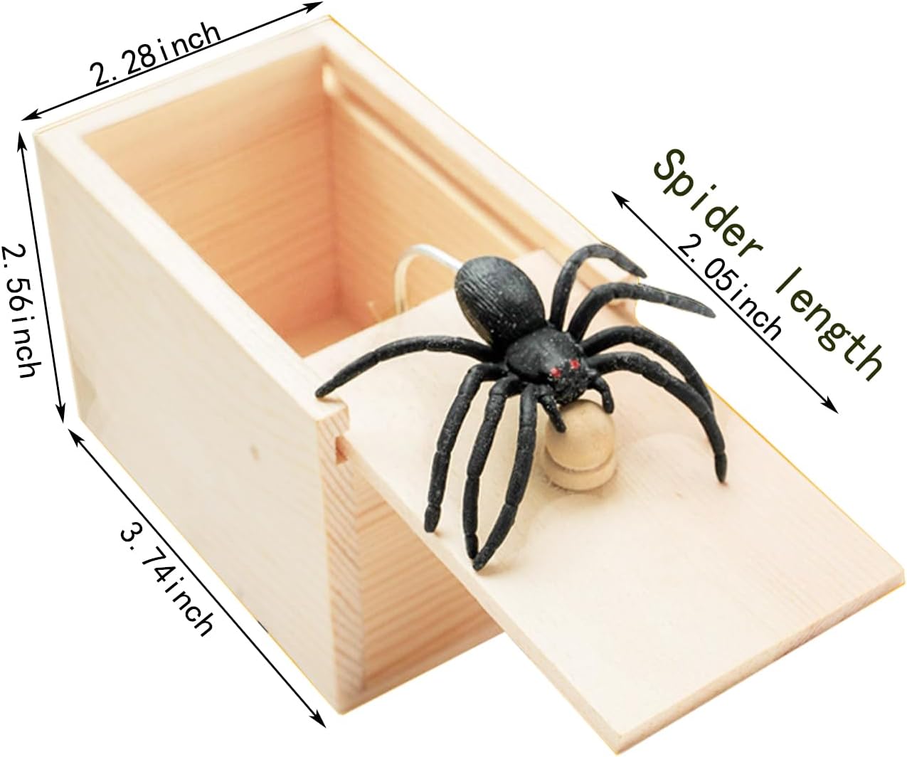 Rubber Spider Trick Box, Handmade Wooden Trick Surprise Box Spider Hidden in One Box Trick Toys for Adults and Children Pranks for Adults Stuff