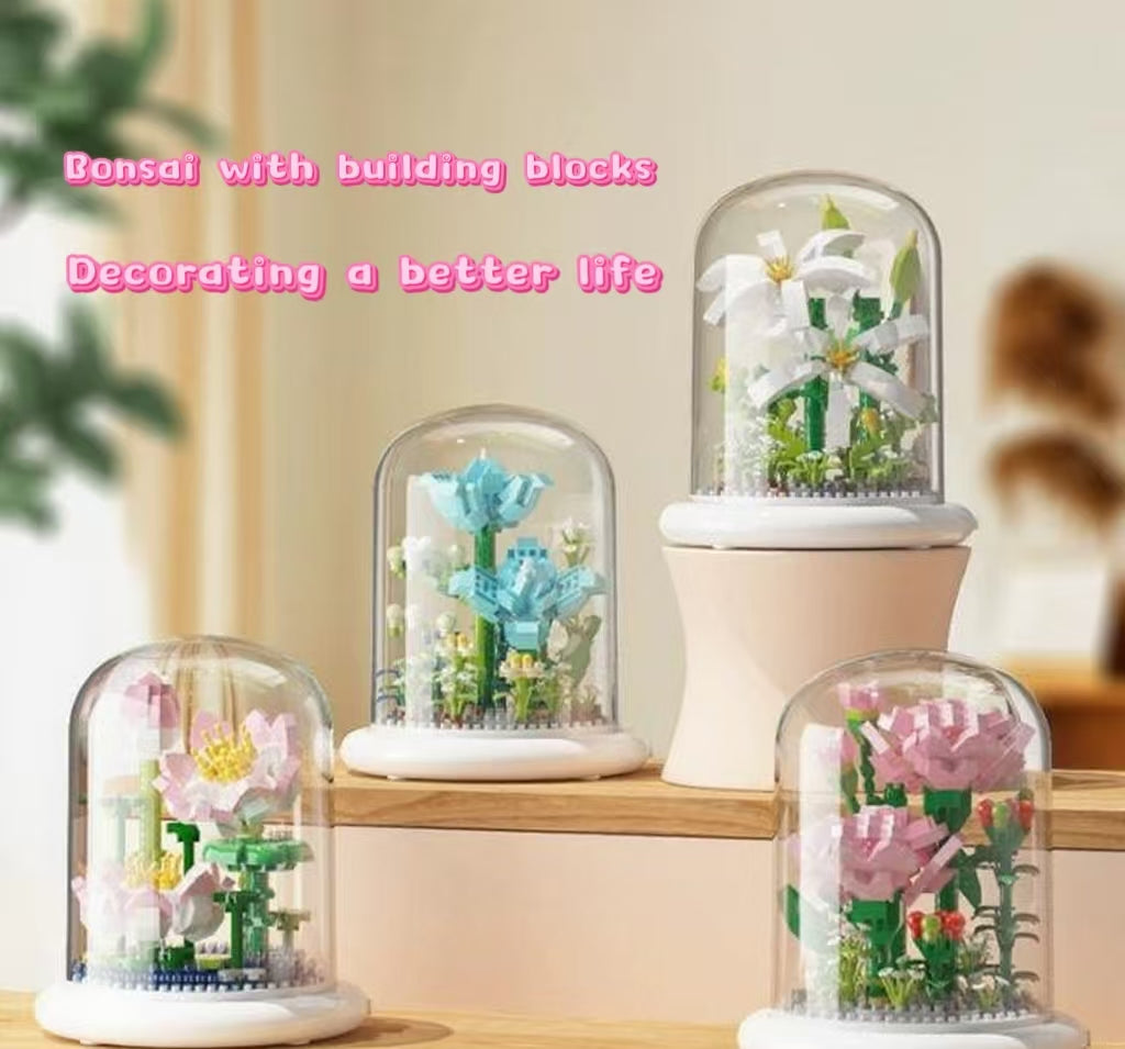  Flower Bouquet Building Set Flowers Botanical Collection for Home Decor