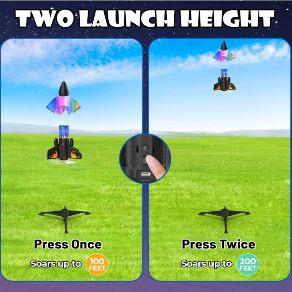 Rocket Launcher, 200 Feet of Flight Altitude, Model Rocket Kits with Launch Set, Ultra-high Flying Rocket, Rocket Toy, Outdoor Toys for Ages 8-13, Birthday Gift for Kids Boys & Girls