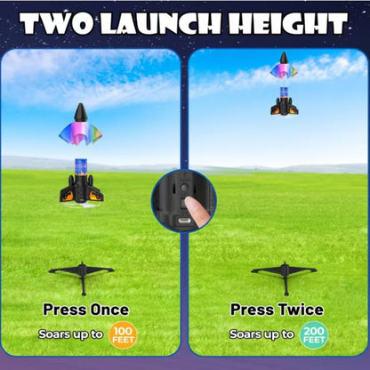 Rocket Launcher, 200 Feet of Flight Altitude, Model Rocket Kits with Launch Set, Ultra-high Flying Rocket, Rocket Toy, Outdoor Toys for Ages 8-13, Birthday Gift for Kids Boys & Girls