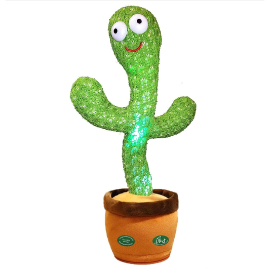 Rechargeable Dancing & Talking Cactus — LED Musical Plush, Voice Repeat