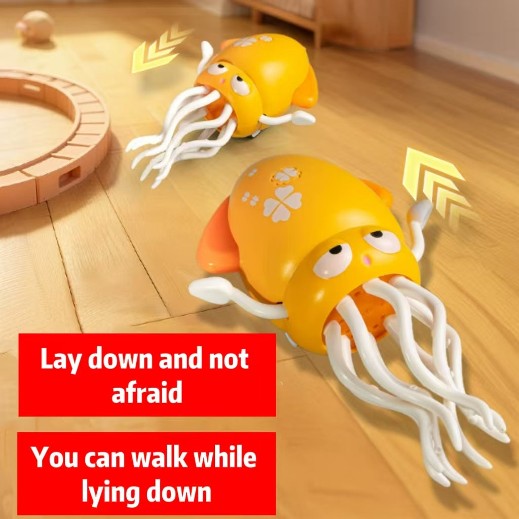 Dancing Squid Baby Toy, Electric Crawling Octopus Tummy Time Toy, Rechargeable Magic Dancing Music Squid Baby Toys for 3 4 5 6 Year Old Kids Boy Girl Birthday Gifts Christmas Stocking Stuffers