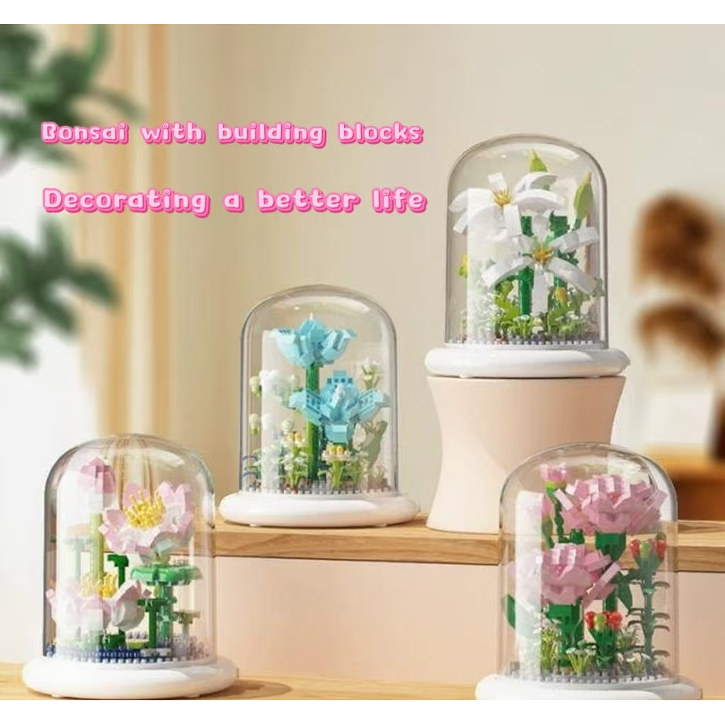  Flower Bouquet Building Set Flowers Botanical Collection for Home Decor
