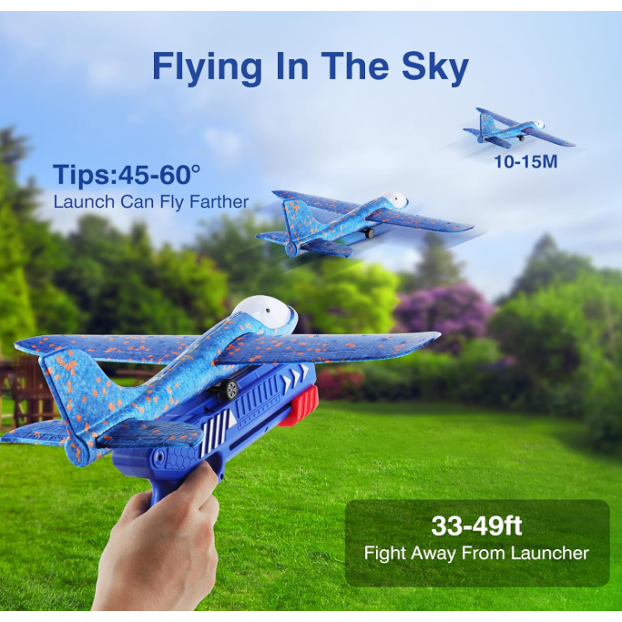 Kids Foam Jet Plane Launcher – Easy-to-Use, Safe Outdoor Flying Toy & Party Gift