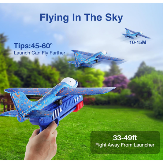 Kids Foam Jet Plane Launcher – Easy-to-Use, Safe Outdoor Flying Toy & Party Gift