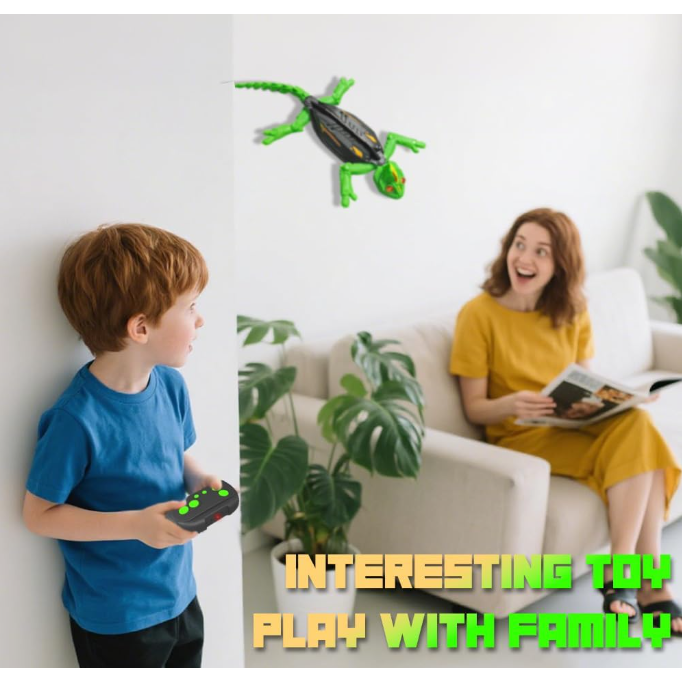 Remote-Control Wall-Climbing Gecko/Cockroach/Spider — Fun Kids Toy, Prank Toy & Cool Gadget with LED Eyes, Dual Modes for Floor & Wall Driving — Halloween/Christmas/Birthday Gift (for Boys, Girls & Teens Ages 3+).