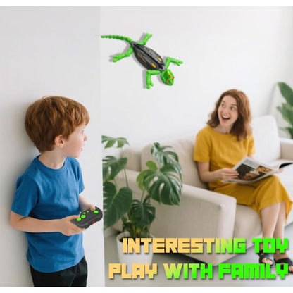 Remote-Control Wall-Climbing Gecko/Cockroach/Spider — Fun Kids Toy, Prank Toy & Cool Gadget with LED Eyes, Dual Modes for Floor & Wall Driving — Halloween/Christmas/Birthday Gift (for Boys, Girls & Teens Ages 3+).