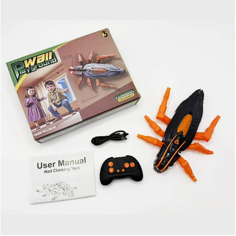 Remote-Control Wall-Climbing Gecko/Cockroach/Spider — Fun Kids Toy, Prank Toy & Cool Gadget with LED Eyes, Dual Modes for Floor & Wall Driving — Halloween/Christmas/Birthday Gift (for Boys, Girls & Teens Ages 3+).