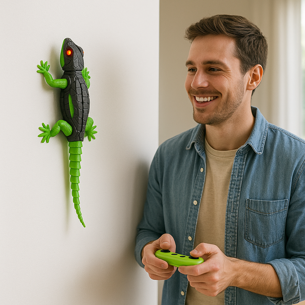 Remote-Control Wall-Climbing Gecko/Cockroach/Spider — Fun Kids Toy, Prank Toy & Cool Gadget with LED Eyes, Dual Modes for Floor & Wall Driving — Halloween/Christmas/Birthday Gift (for Boys, Girls & Teens Ages 3+).