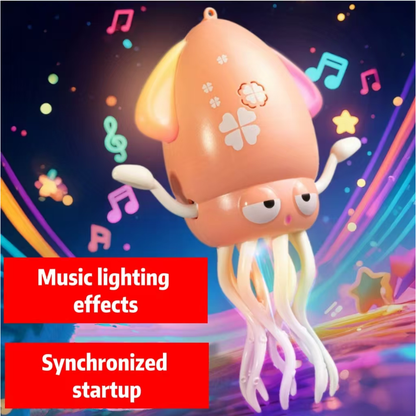 Dancing Squid Baby Toy, Electric Crawling Octopus Tummy Time Toy, Rechargeable Magic Dancing Music Squid Baby Toys for 3 4 5 6 Year Old Kids Boy Girl Birthday Gifts Christmas Stocking Stuffers