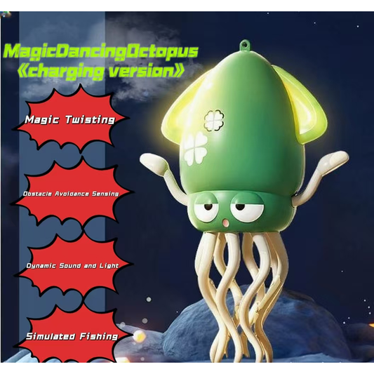 Dancing Squid Baby Toy, Electric Crawling Octopus Tummy Time Toy, Rechargeable Magic Dancing Music Squid Baby Toys for 3 4 5 6 Year Old Kids Boy Girl Birthday Gifts Christmas Stocking Stuffers